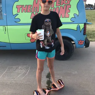 Shaved Ice Sloth on a hoverboard