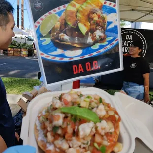 I got the shrimp tostada (also known as Da O.G.) - their best seller!