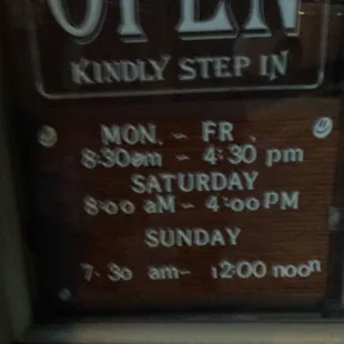 Store hours