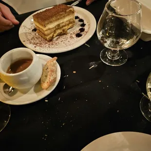 Tiramisu, sambuco and double espresso