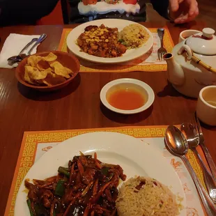 Rainbow Beef and Gung Pao Chicken