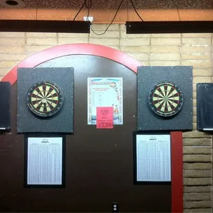 Two dart boards