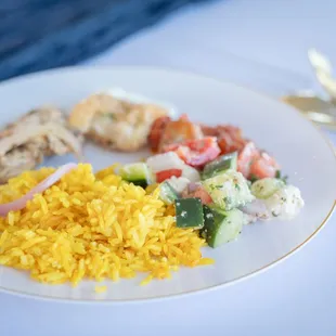 a plate of food on a table