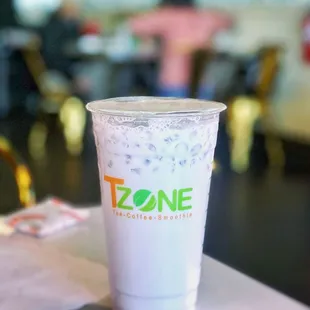 a plastic cup on a table