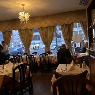 Restaurant has a nice Manhattan street view.