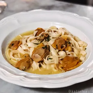 Scialatelli with little neck clams &amp; sour beer