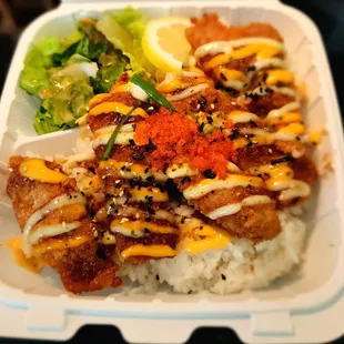 Ahi Katsu plate. Whaaatt, is that a topping of tobiko on top?