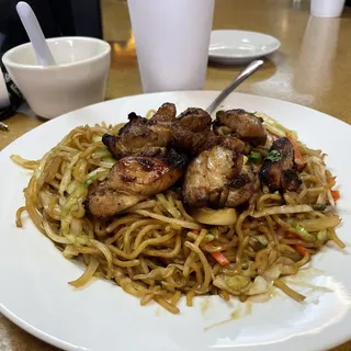 55. Fried Noodles with BBQ Chicken