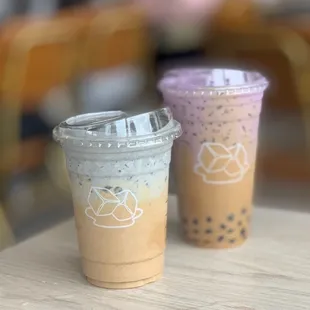 Black Sesame Latte and Ube Coffee... 30% sweet is perfect for us