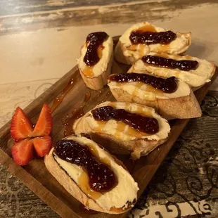 Fig &amp; Ricotta Bruschetta with Hot Honey Drizzle  Delicious-sweet with a little kick