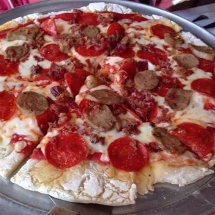 Pepperoni and bacon Gluten Free Pizza