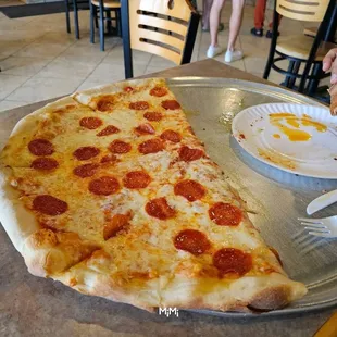 a slice of pepperoni pizza