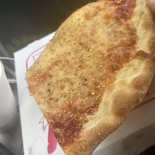 This pizza is like a rock  at the top half