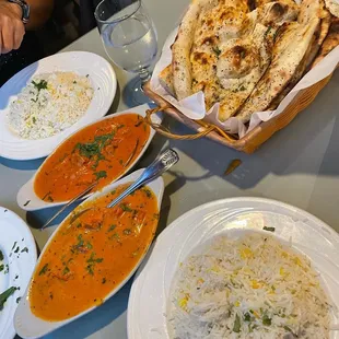 Chicken tikka masala and Butter Masala. Both were so good. 10/10. the garlic naan is amazing as well.