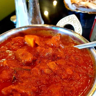 Lamb in vindaloo sauce