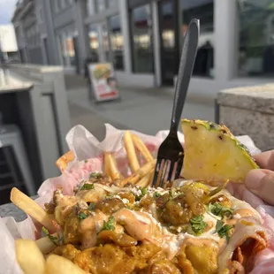 Loaded Fries with Carne Asada And Adobado Chicken. I could eat this every day