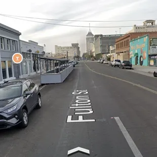 Across from brewery