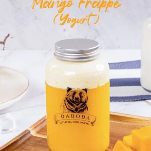 a jar of mango fruit yogurt