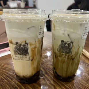 Roasted Brown Sugar Pearl Milk Tea &amp;  Roasted Brown Sugar Pearl Matcha Milk Tea