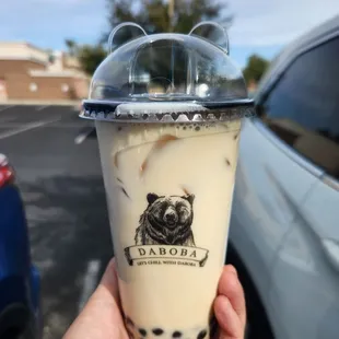 Jasmine green milk tea with boba