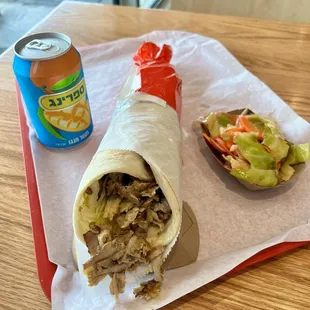 Shawarma wrap + mango juice