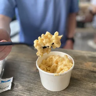 a bowl of macaroni and cheese