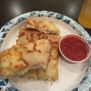 Meatball calzone with essentially no meatballs