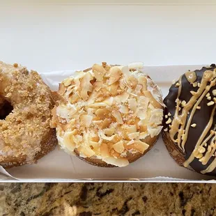 food, donuts, dough desserts