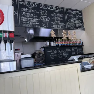 Menu and order counter.