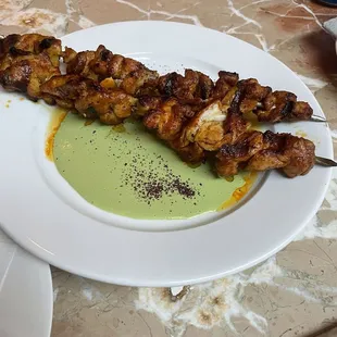 Chicken Skewers in Aji Verde Sauce