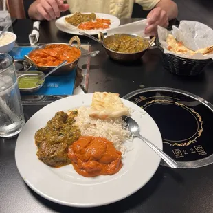 Lamb Palak and Naan and Butter Chicken (Dark Meat). Amazing!!!!!