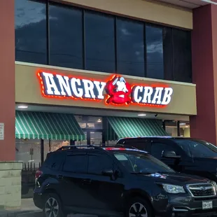 the front of an angry crab restaurant