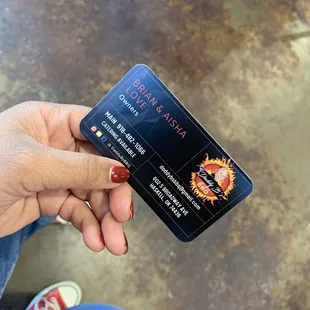 Back of business card