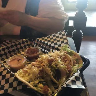 Fish tacos ($12) the jerk sauce- to me -was good. Idda drank it. I was alone in my opinion though.