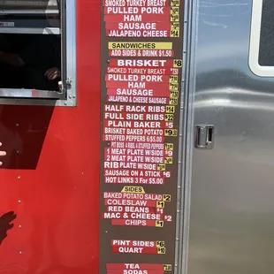 Menu information