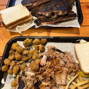 two trays of food