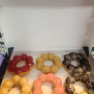 Raspberry, original glaze, strawberry, churro, smores, oreo