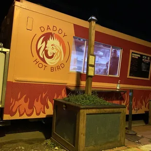 a food truck at night