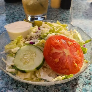 Side salad with blue cheese for me