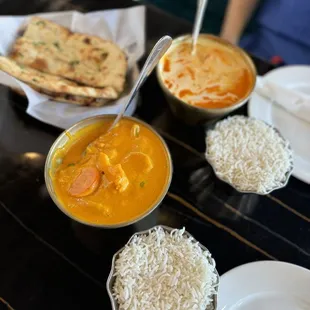 Garlic Naan chicken masala Coconut Curry