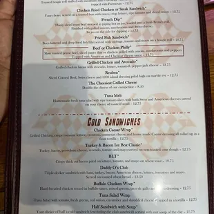 menu