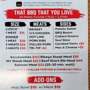 menu