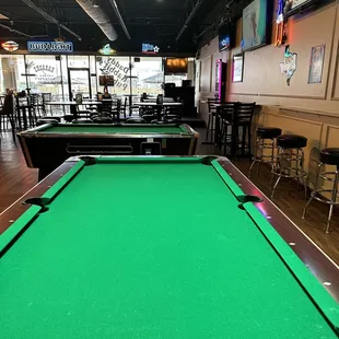 a pool table in a pub