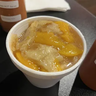 Infamous peach cobbler