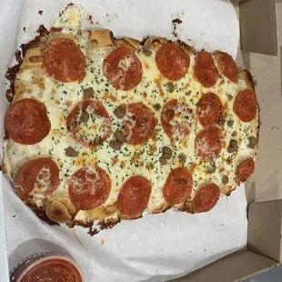 Cheesy breadsticks with pepperoni