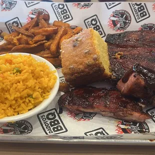 Half rack Ribs Mix and Match Platter Combo