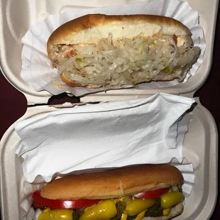 A special request of his person favorite veggie dog and a Chicago dog