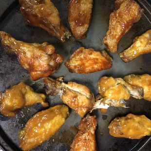 chicken wings in a skillet