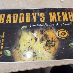 The menu is on the other side of the placemat