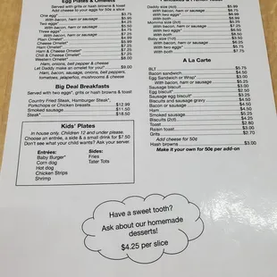 Menu back